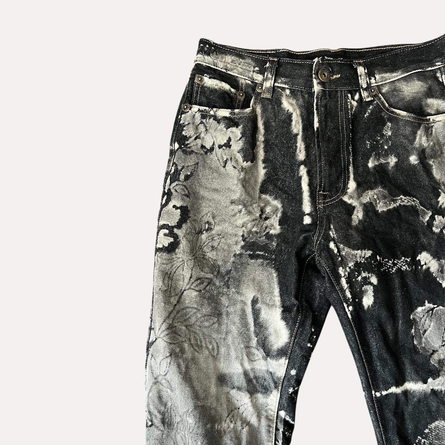 'Bleached Flower' Denim