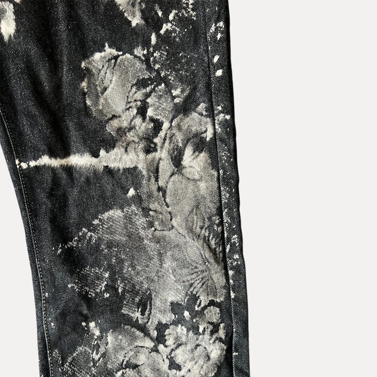 'Bleached Flower' Denim