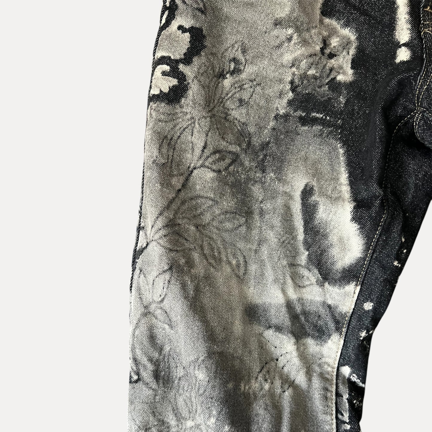 'Bleached Flower' Denim