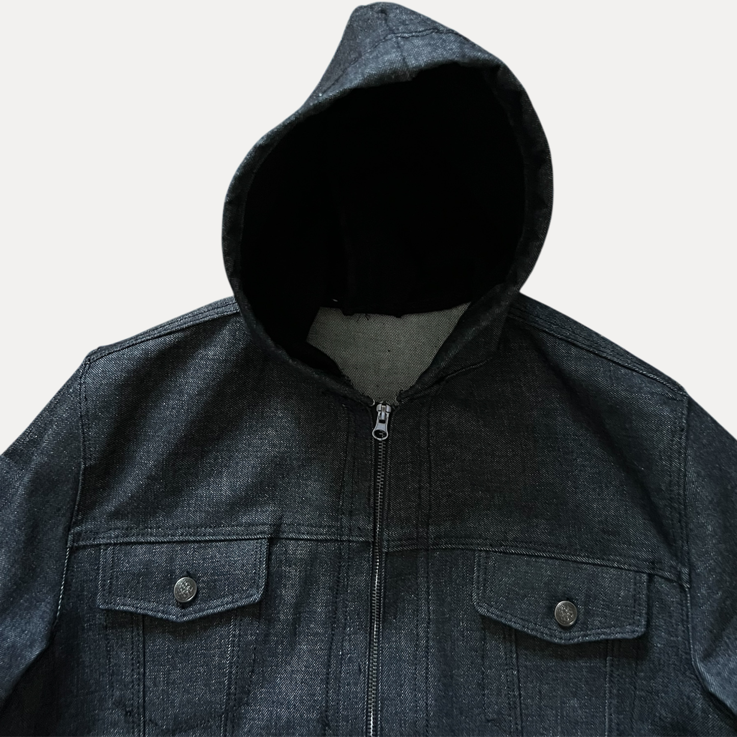 'Indigo' Hooded Selvedge Denim Jacket